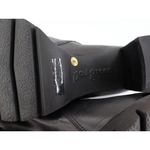 Paul Green Sahara Block Heel Chelsea Boot Black Leather Size 10.5 US 8 UK - Picture 10 of 12
